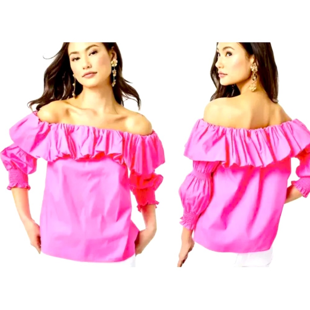 NWT Beatrix Top M Lilly Pulitzer Plumeria Pink